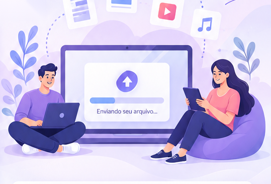 Pessoas transferindo arquivos por dispositivos